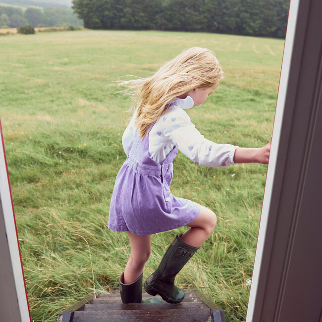 Corduroy Overall Dress, Lilac - Dresses - 2