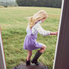 Corduroy Overall Dress, Lilac - Dresses - 2