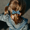 Skinny Ribbon Pigtail Bows, Chambray Dot - Hair Accessories - 2