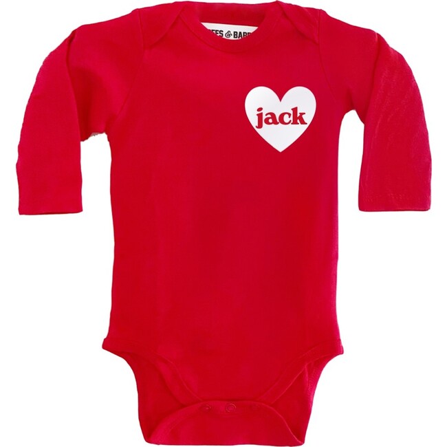 Heart U Most Baby Bodysuit, Red - Onesies - 1 - zoom