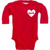 Heart U Most Baby Bodysuit, Red - Onesies - 1 - thumbnail