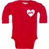 Heart U Most Baby Bodysuit, Red - Onesies - 3