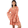 Women's Amazonia Ankara Short Dress, Red - Dresses - 2