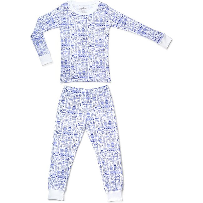 San Francisco Pajama Set, Hydrangea Blue