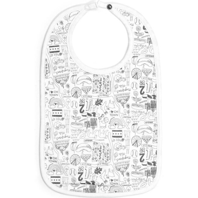 Chicago Baby Bib, Gray