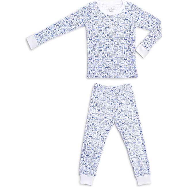 Cape Cod Pajama Set, Sailor Blue - Pajamas - 1