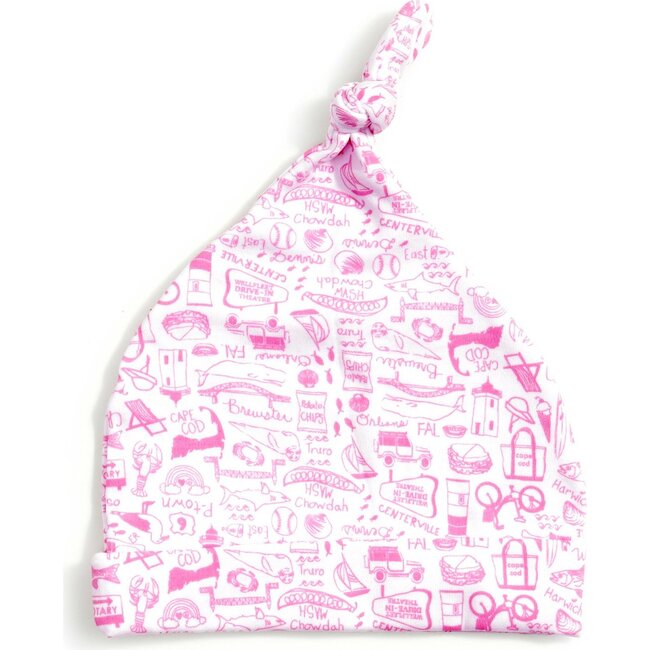 Cape Cod Knotted Baby Beanie, Pink - Hats - 1