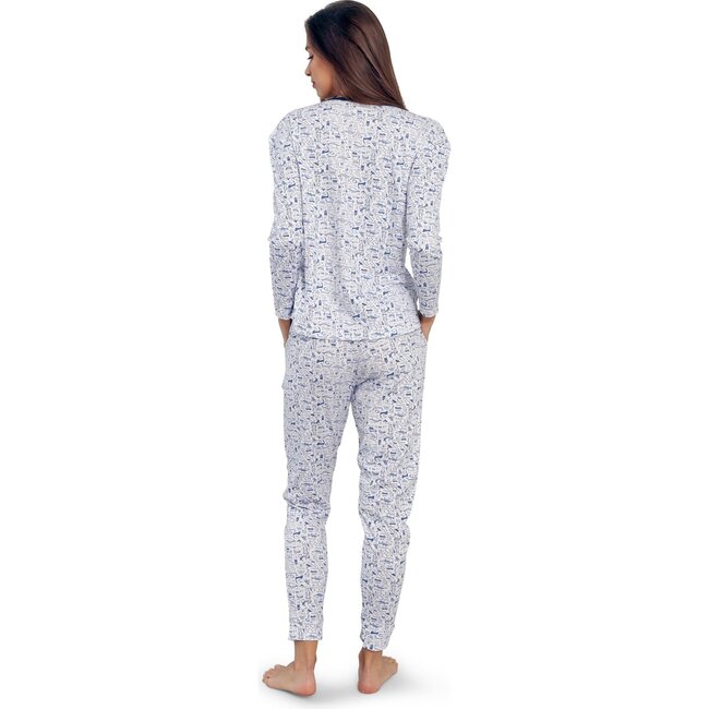 Cape Cod Women's Jogger Pajama Set, Blue