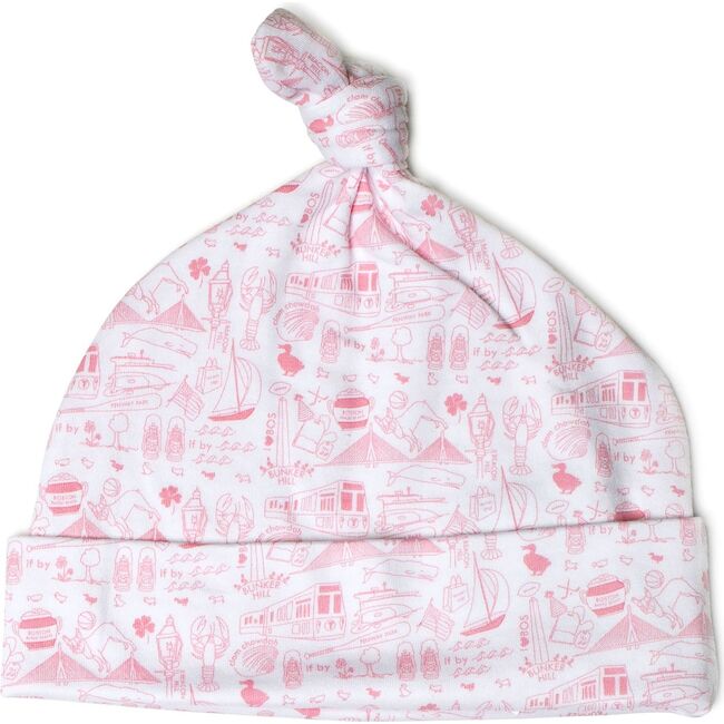 Boston Knotted Baby Beanie, Pink - Hats - 1