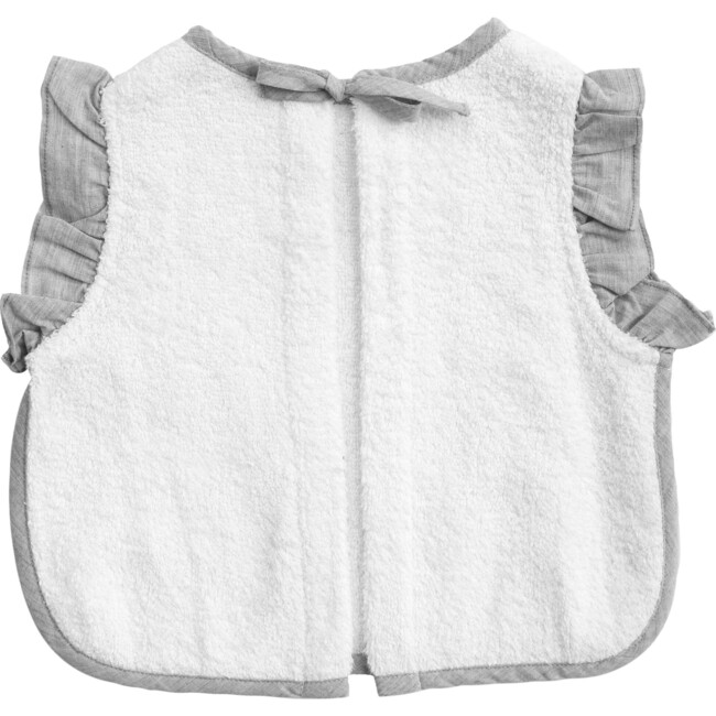 Ruffle Apron Bib, Husk Grey - Bibs - 6