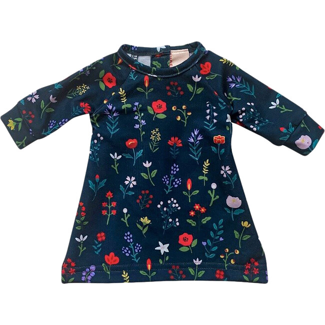 Flower Field Knit Swing Dress for Doll, Navy - Other Accessories - 1
