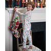 Jolly Santa Pima Cotton Pajama Set, Mint Green - Pajamas - 2