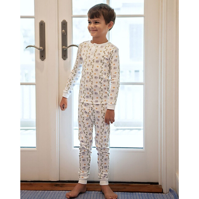 Dreaming of Dreidels Hanukkah Pima Cotton Pajama Set, White