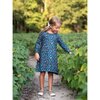 Flower Field Knit Swing Dress, Navy - Dresses - 4