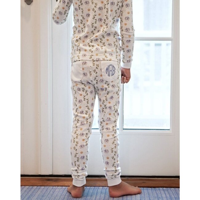 Dreaming of Dreidels Hanukkah Pima Cotton Pajama Set, White - Pajamas - 5