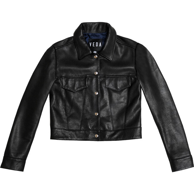 Women's Roy Leather Jacket, Black