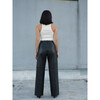 Women's Bess Leather Trouser, Black - Pants - 3