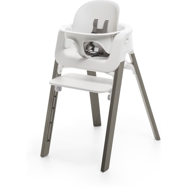 Stokke® Steps™ HighChair, Hazy Grey Legs with White Seat - Highchairs - 1