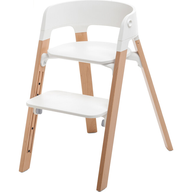 Stokke® Steps™ HighChair Complete, White Seat and Grey Cushion with Natural Legs - Highchairs - 2