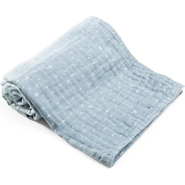 Stokke® Blanket Organic Muslin, Blue Slate Sea - Blankets - 1