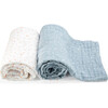Stokke® Blanket Organic Muslin, Blue Slate Sea - Blankets - 2