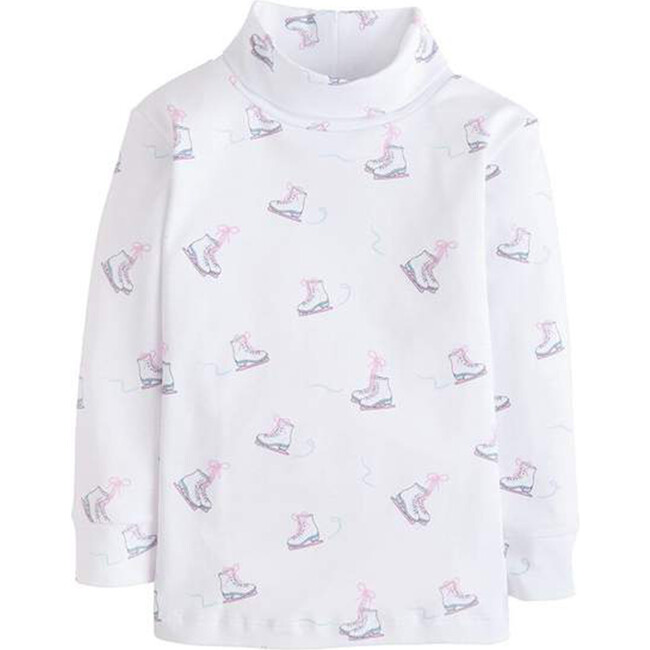 Ice Skate Printed Turtleneck, White - Tees - 1