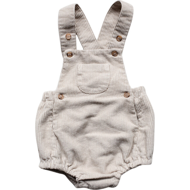 The Overall Romper, Oatmeal - Rompers - 1
