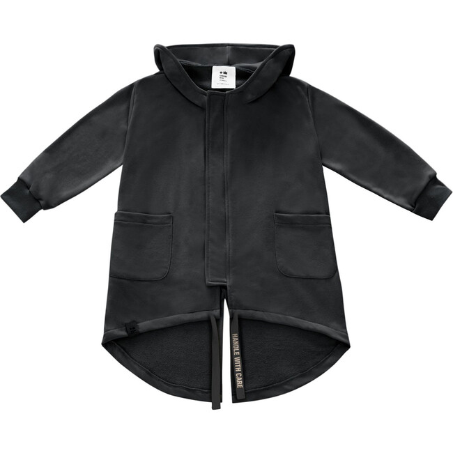Kids Terry Hooded Jacket, Black