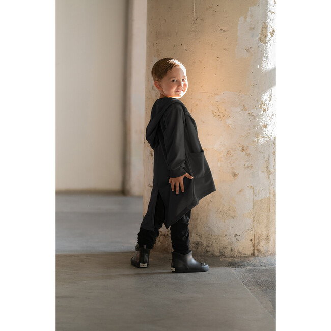 Kids Terry Hooded Jacket, Black