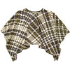Kids Plaid Blanket Poncho, Olive - Vests - 1 - thumbnail