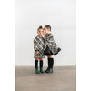 Kids Plaid Blanket Poncho, Olive - Vests - 2