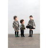 Kids Plaid Blanket Poncho, Olive - Vests - 4