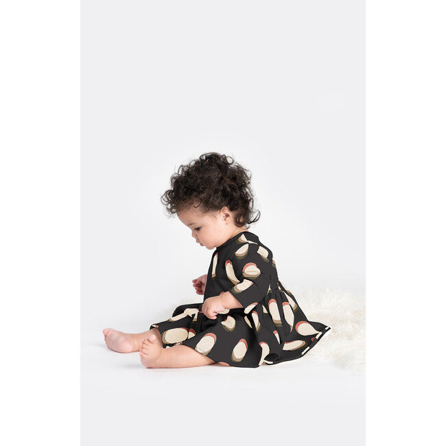 Baby Drop Waist Terry Dress, Black - Dresses - 3