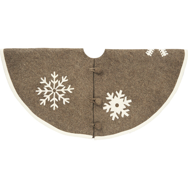 Snowflake Tree Skirt, Grey/Cream