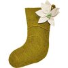 Poinsettia Stocking, Green - Stockings - 1 - thumbnail