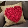 Wool Heart Pillow, Cream/Red - Decorative Pillows - 2