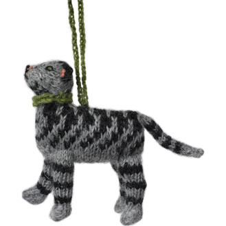 Tabby Cat Ornament, Orange