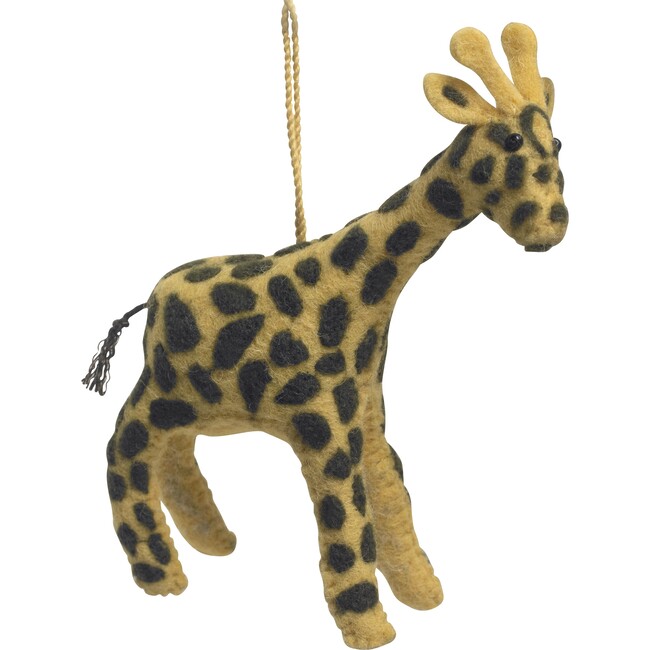 Felt Giraffe Ornament, Tan - Ornaments - 1