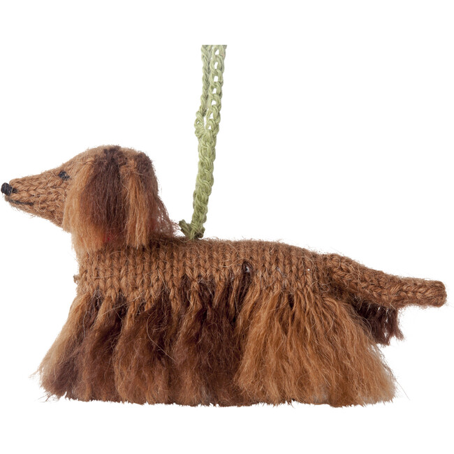Long Haired Dachshund Ornament, Brown