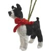 Knit Boston Terrier Ornament, White/Black - Ornaments - 1 - thumbnail