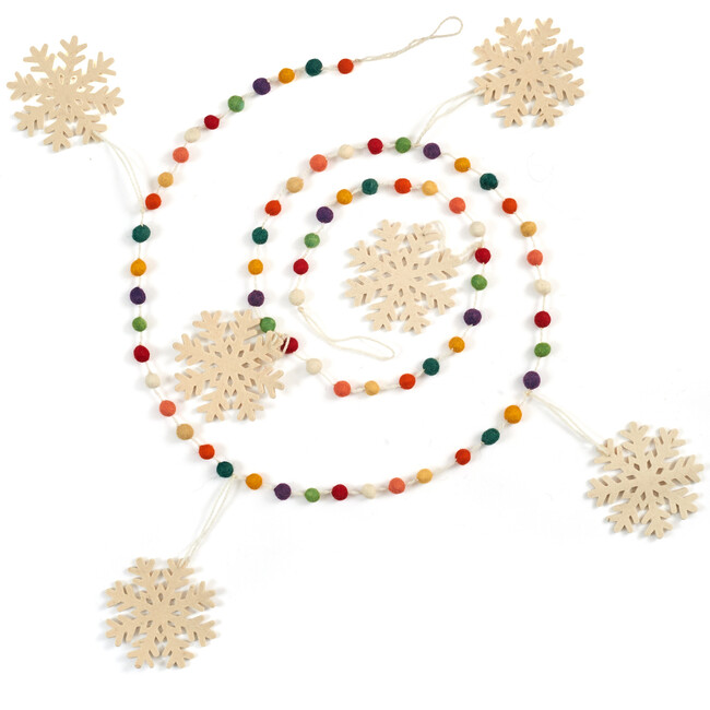 Wool Christmas Garland, Dots/Snowflakes