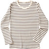 Lucien Long Sleeve Tee, Natural & Charcoal Stripe - Tees - 1 - thumbnail