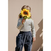 Lucien Long Sleeve Tee, Natural & Charcoal Stripe - Tees - 2