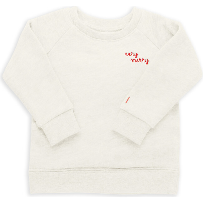 Cream Terry Pullover, Very Merry