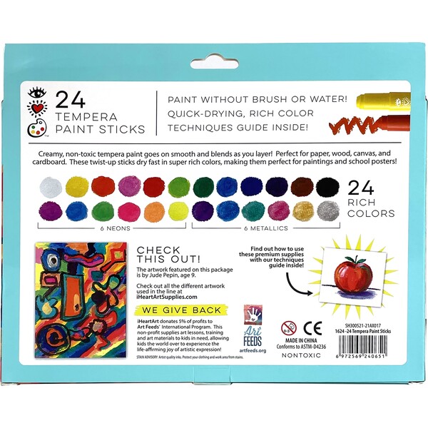 24 Tempera Paint Sticks - iHeartArt Arts & Crafts