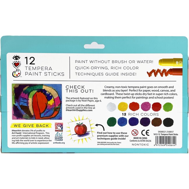 12 Tempera Paint Sticks - Arts & Crafts - 2