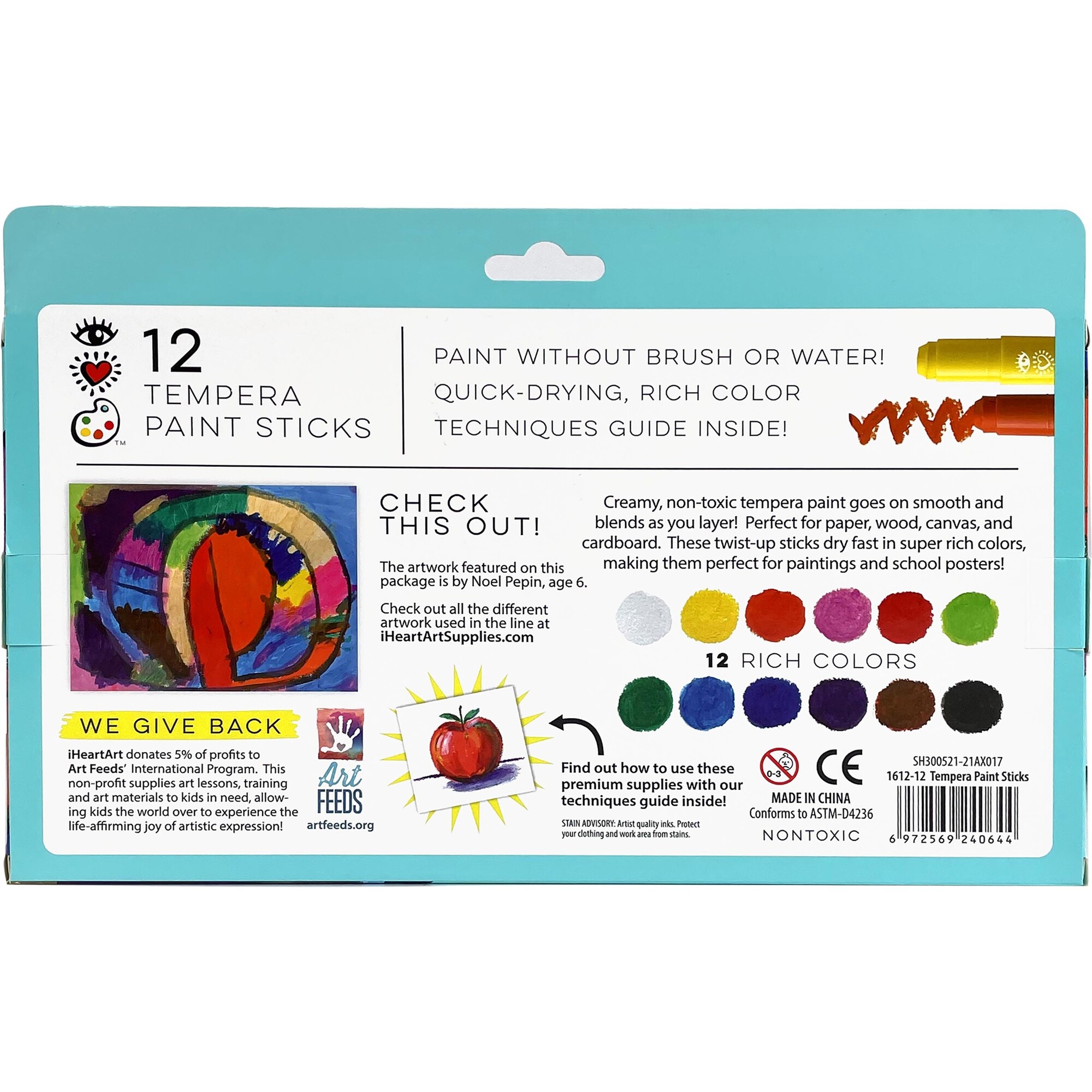 iHeartArt 12 Tempera Paint Sticks – brightstripes