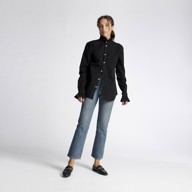 Women's Violet Shirt, Noir - Blouses - 2