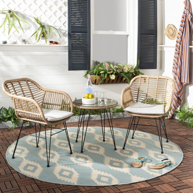 Alton 3-Piece Rattan Outdoor Lounge Set, Light Natural/Beige - Outdoor Home - 2