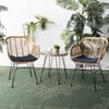 Alton 3-Piece Rattan Outdoor Lounge Set, Natural/Navy - Outdoor Home - 2